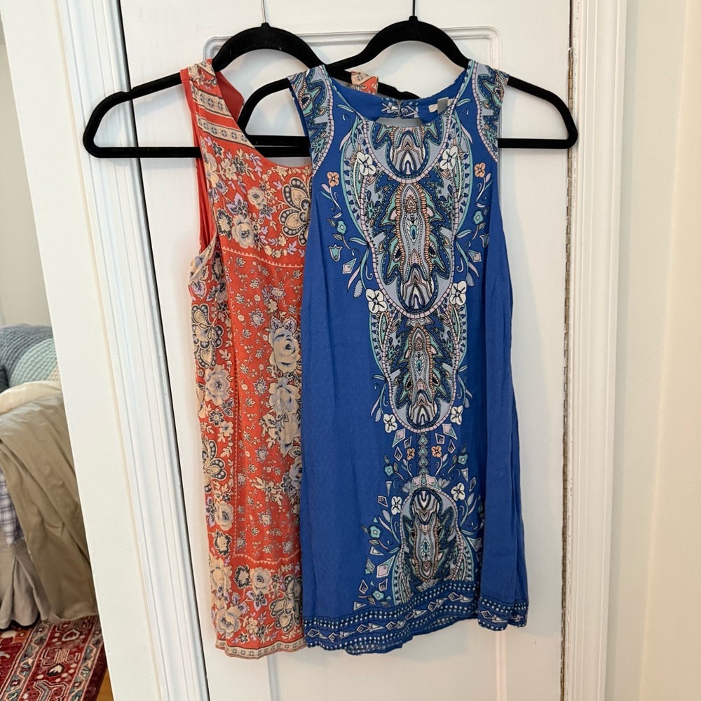 Urban Outfitters Blue and Orange Patterned Mini Dresses